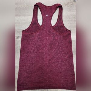 LULULEMON Run Swiftly Tech Racerback Tank Top Size 6 Heathered Red Black Shirt